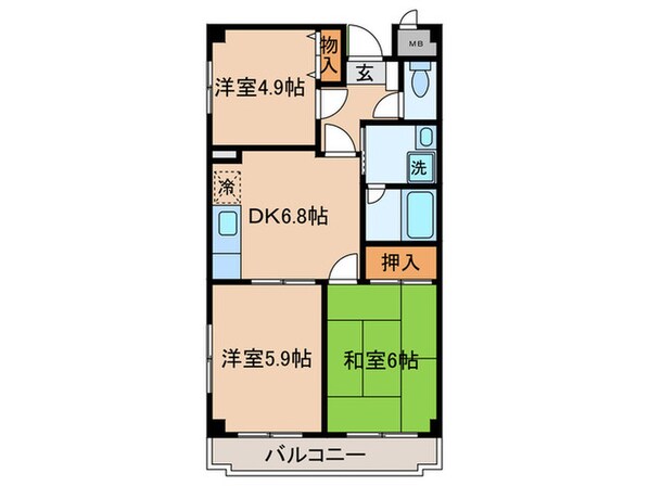 パ－クウエストの物件間取画像